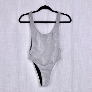 Motel Grey Knit One-Piece Bathing Suit